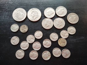 Mixed Coin Lot - Eisenhower, Kennedy, War Nickels, Etc