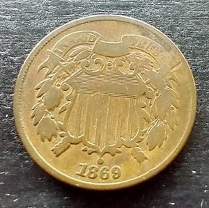 1869 2 Cent Coin