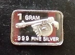 Tommy Gun 1 Gram Silver Bar
