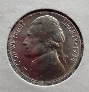 Gorgeous High Grade 1944-D Silver War Nickel