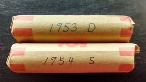 (2) Wheat Penny Rolls - 1953-D & 1954-S