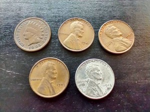 Penny Lot - Indian, 1909, Steel Penny, Etc