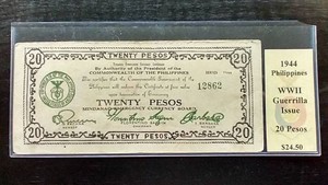 1944 Philippines WW2 Guerilla Issue Bank Note