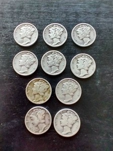 (10) Mercury Dimes