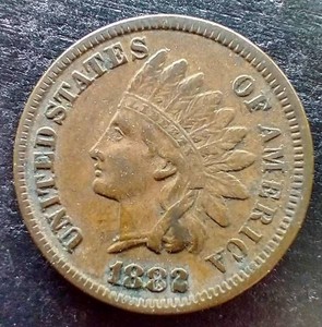 1882 Full Liberty Indian Penny