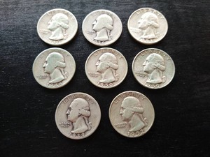 (8) Silver Washington Quarters