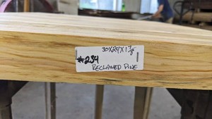 Reclaimed Pine Premade Slab 24x30, thickness 1 78-Unfinished