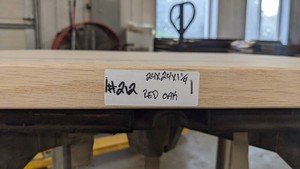 Red Oak Premade Slab 24x24, thickness 1 14-Unfinished