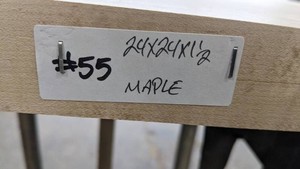 Maple Premade, Tabletop Slab 24x24x1 12