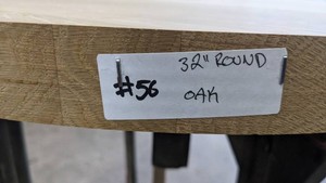 Oak Premade, Tabletop Slab 32 Round -1 12