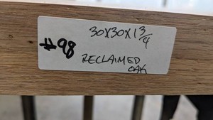 Reclaimed Oak Tabletop Slab 30x30x1 38