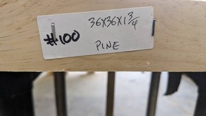 Pine Tabletop Slab 36x36x1 34
