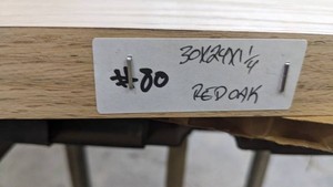 Red Oak Premade, Tabletop Slab 30x24x1 14