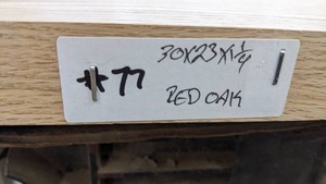 Red Oak Premade, Tabletop Slab 30x23x1 14