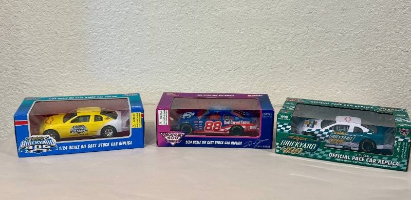 Three Brickyard 400 124 Scale Die Case Replicas In Original Packaging