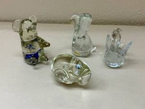 Four Glass Art Figurines