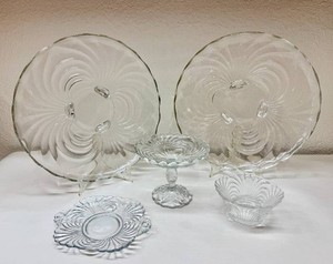 Cambridge Glass Company Caprice 3-Toed Torte Plates, Compote and more