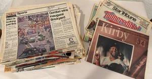 Large Lot of Racing Newspapers and Posters, and Minnesota Twins World Series 1991 Win - Star Tribune Special Edition