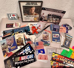 Large Lot of NASCAR and Racing Memorabilia Brickyard 400 Inaugural Tickets, Bobby Allison Autograph, Programs and more
