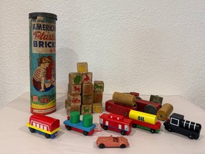 Vintage Disney Wooden Blocks, American Plastic Bricks by Elgo and more