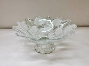 Crystal Clear Industries Moravia Frosted and Clear Petal Pedestal Bowl