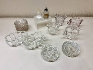 Cambridge Caprice Clear Glass Creamer & Sugar Bowl Sets, Salt & Pepper Shakers, Princess House Utensil Holders & more