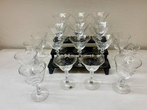Cambridge Caprice Clear Cocktail Glasses and Water Goblets