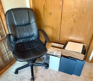 Office Chair and Assorted Binders