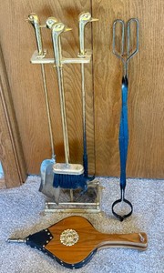 Fireplace Accessories Vintage Brass Duck Head Fireplace Tool Set