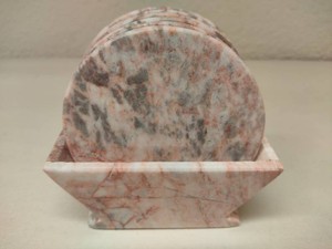 Pink Marble Coaster Set