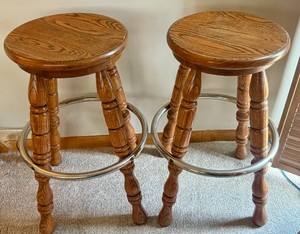 Two Wooden Bar Stools
