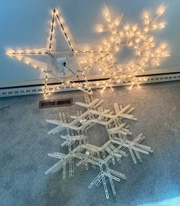 Large Light Up Snow Flakes and Star