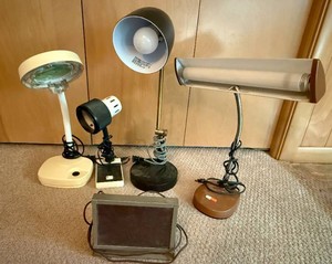 Vintage Desk Lamps and Darkroom Safety Light