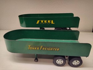 Vintage 1950s Tonka Freighter Trailer and Steel Carrier Trailer