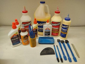 Lot of Various GluesAdhesives & Brushes