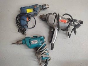 Cummins Impact Drill, Black & Decker 12 Deluxe Drill & Makita 10mm Drill