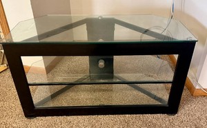 Glass and Metal TV Stand