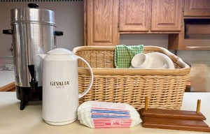 Basket and Picnic Supplies - Vintage Percolator