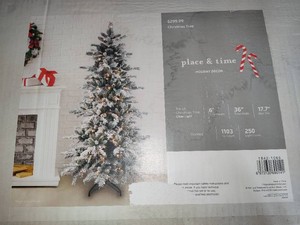 Pre-Lit Flocked Six Foot Christmas Tree
