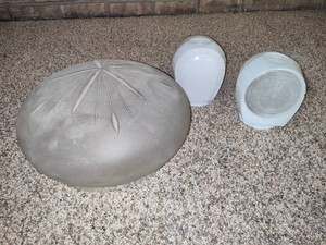 Three Vintage Glass Light Covers