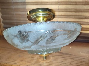 Vintage Inspired Hampton Bay Heavy Glass Ceiling Light