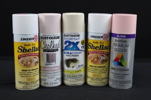 Rust-Oleum Shellac, Chalked & Premium Decor Spray Paint Mixed Lot (Lot of 5)