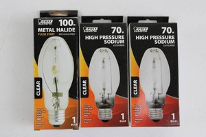 Feit Electric 100W Metal Halide & 70W Sodium Bulbs (Lot of 3)