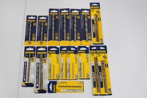Irwin & Cobalt Drill Bit Assortment - Letter, Fractional & Wire Gauge (Lot of 16)