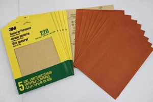 3M 220 General Purpose Sanding Sheets, P220 Assortment 9 X 11 in