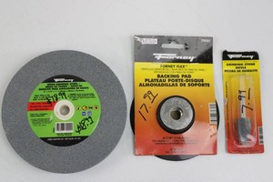 Forney Bench Grinding Wheel, Backing Pad & Grinding Stone Mixed Lot