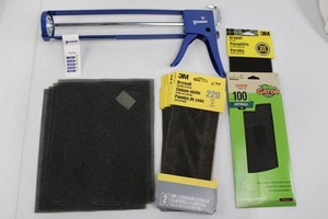 Newborn Caulking Gun & 3MGator Drywall Sanding Screens Mixed Lot