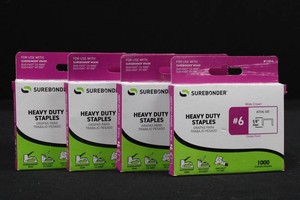 Surebonder #6 Heavy Duty Staples #11014 14in 1000ct (Lot of 4)