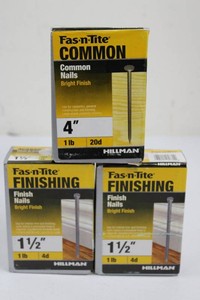 Hillman Fas-n-Tite Common & Finishing Nails (Lot of 3)