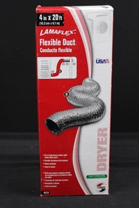 Lambro LAMAFLEX 622 Flexible Dryer Duct - 4 in X 20 Ft